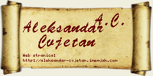 Aleksandar Cvjetan vizit kartica